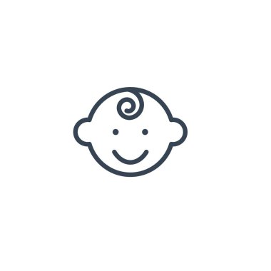 Web sitesi ve grafik tasarımı için bebek ikonu vektör çizimi