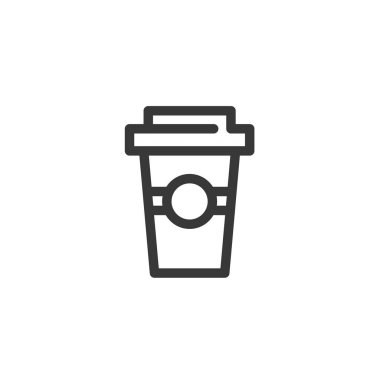 Web sitesi ve grafik tasarımı için bir fincan kahve ikonu vektör çizimi