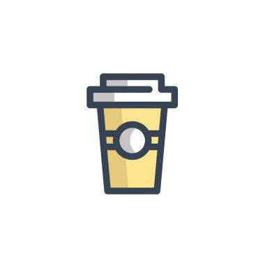 Web sitesi ve grafik tasarımı için bir fincan kahve ikonu vektör çizimi