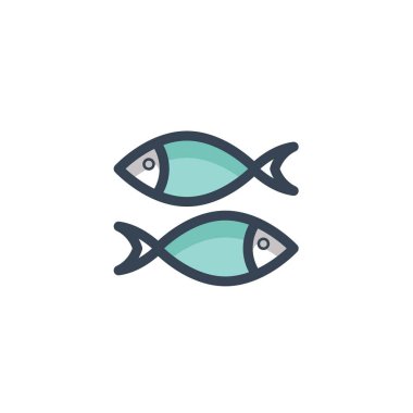 Web sitesi ve grafik tasarımı için balık simgesi çizimi