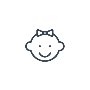 bebek kız ikon vektör çizimi web sitesi ve grafik tasarımı