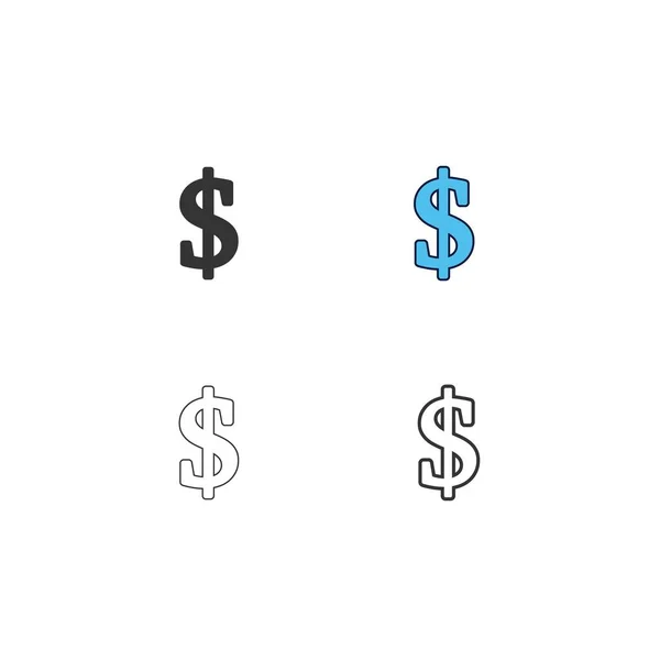 Icône Dollar Vectoriel Illustration Design — Image vectorielle