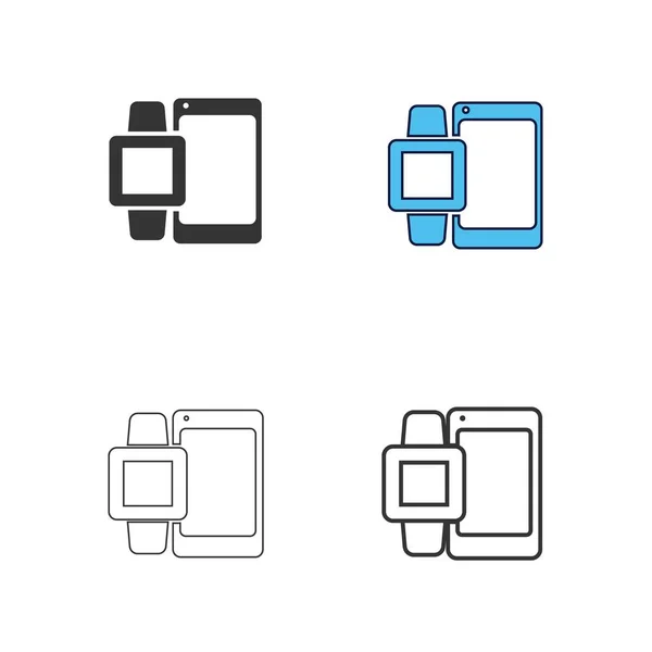 Relógio Pulso Inteligente Design Ilustração Vetor Ícone Smartphone — Vetor de Stock