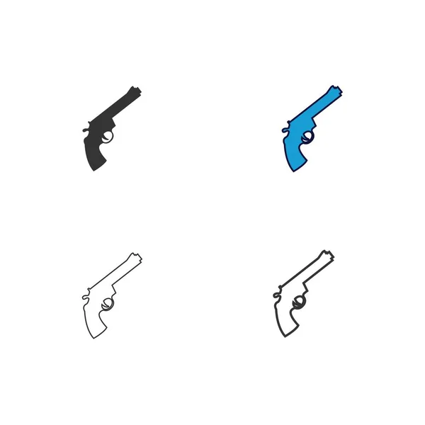 Конструкция Векторной Иллюстрации Иконок Пистолета — стоковый вектор