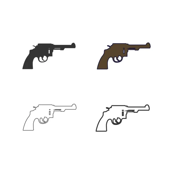 Pistola Velha Ícone Vetor Ilustração Design — Vetor de Stock