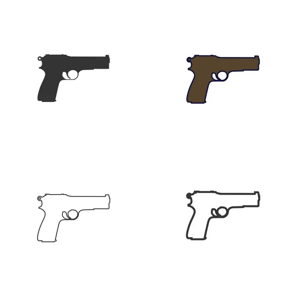 Pistola Ícone Vetor Ilustração Design —  Vetores de Stock