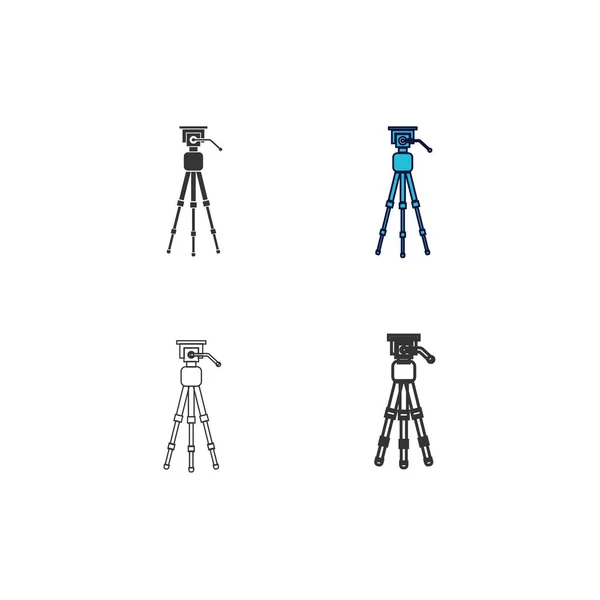 Kamera Tripod Stand Simge Vektör Illüstrasyon Tasarımı — Stok Vektör