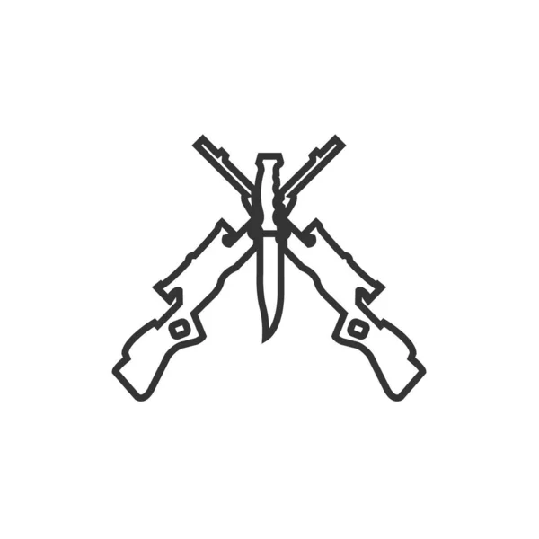 Armée Armes Icône Vectoriel Illustration Conception — Image vectorielle