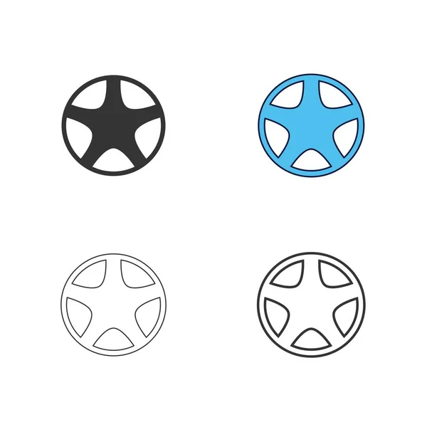 Автомобільне Колесо Обід Значок Векторний Дизайн Ілюстрації — стоковий вектор