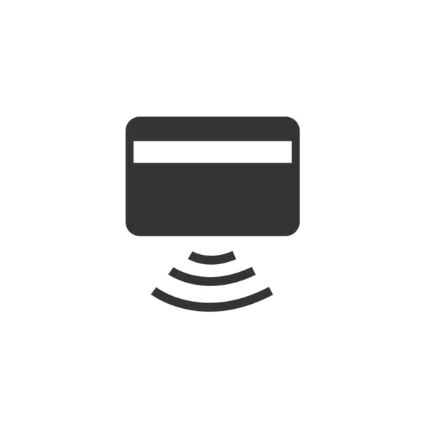 ワイヤレスクレジットカードのアイコンベクトルイラストデザイン — ストックベクタ