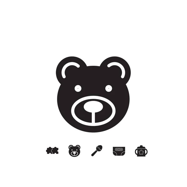 Oso Icono Vector Ilustración Para Sitio Web Diseño Gráfico — Archivo Imágenes Vectoriales