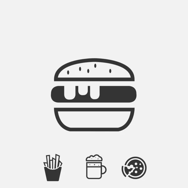 Burger Pictogram Vector Illustratie Voor Website Grafisch Ontwerp — Stockvector