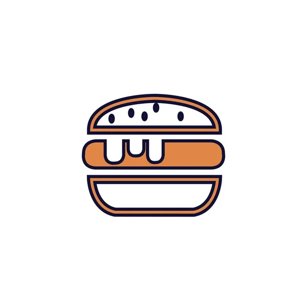 Web Sitesi Grafik Tasarımı Için Burger Ikonu Vektör Illüstrasyonu — Stok Vektör