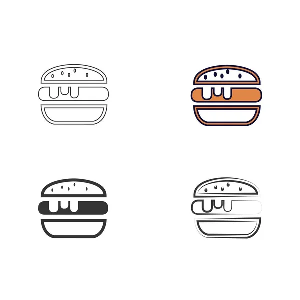 Burger Pictogram Vector Illustratie Voor Website Grafisch Ontwerp — Stockvector