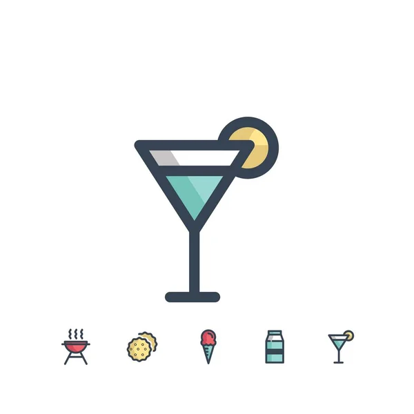 Cocktail Icoon Vector Illustratie Voor Website Grafisch Ontwerp — Stockvector