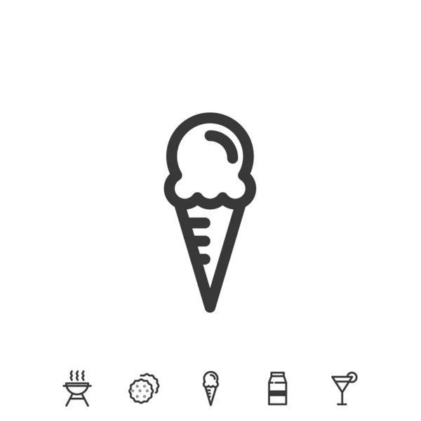 玉米冰激凌图标矢量图解 用于网站和平面设计 — 图库矢量图片