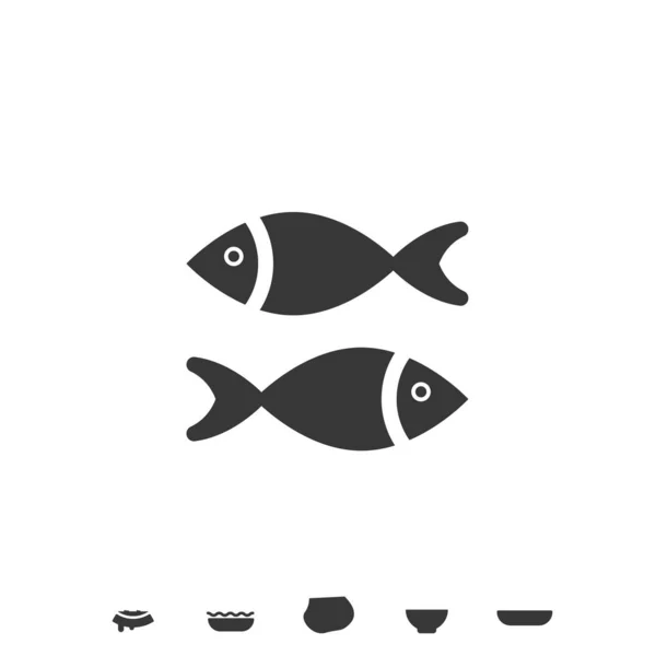 Векторная Иллюстрация Значков Рыбы Веб Сайта Графического Дизайна — стоковый вектор