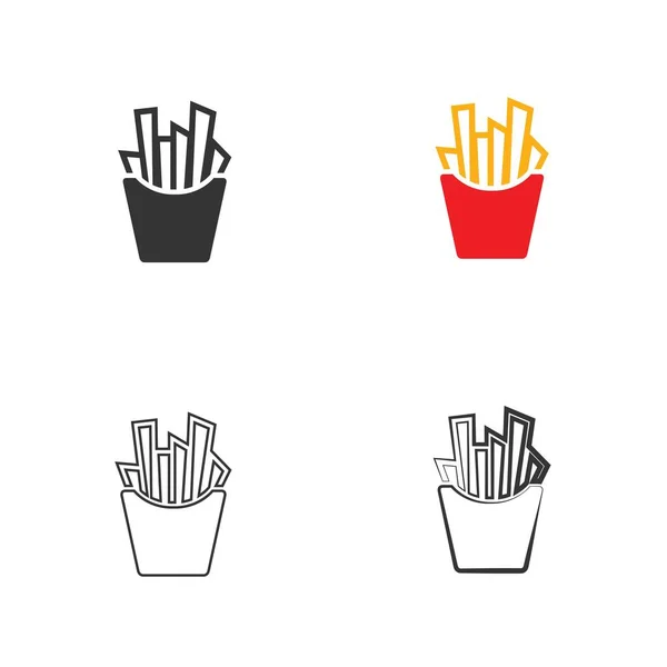 patates kızartması web sitesi ve grafik tasarımı için ikon vektör illüstrasyonu