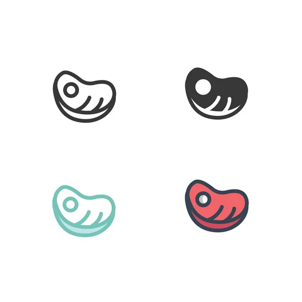 Meat Steak Icon Vector Illustration Website Graphic Design — 스톡 벡터