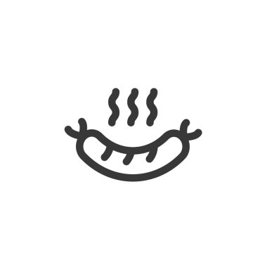 Web sitesi ve grafik tasarımı için sıcak sosis simgesi vektör çizimi