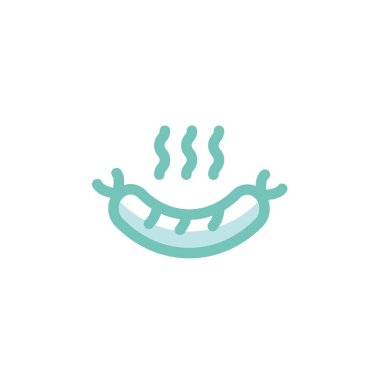 Web sitesi ve grafik tasarımı için sıcak sosis simgesi vektör çizimi