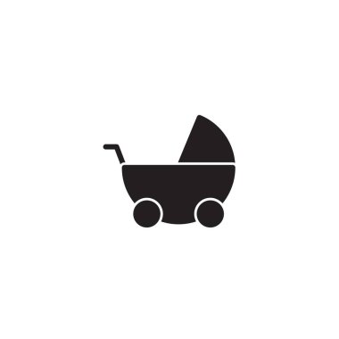 Web sitesi ve grafik tasarımı için bebek gezgini simgesi vektör çizimi