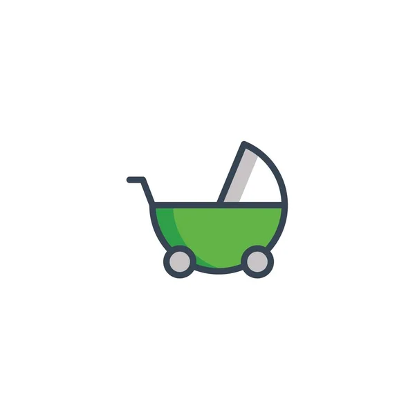 Baby Walker Pictogram Vector Illustratie Voor Website Grafisch Ontwerp — Stockvector