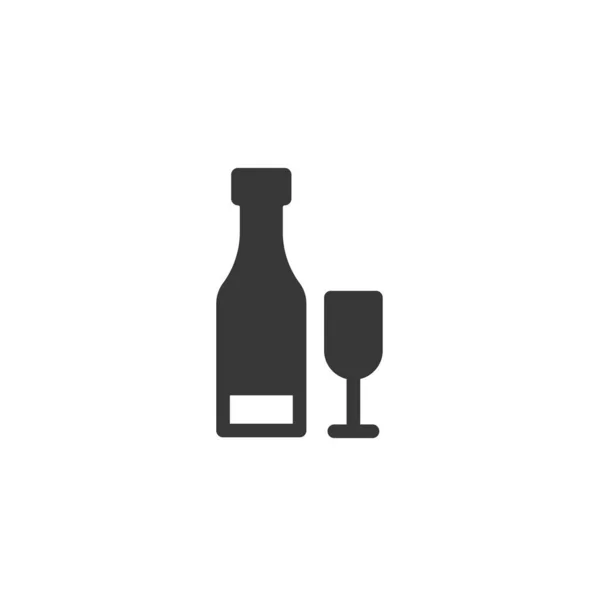 Пляшка Вина Скляна Іконка Векторна Ілюстрація Веб Сайту Графічного Дизайну — стоковий вектор