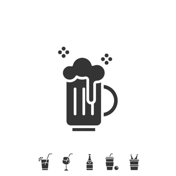 Bier Fles Pictogram Vector Illustratie Ontwerp — Stockvector