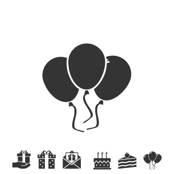 Balões Ícone Vetor Ilustração Design —  Vetores de Stock