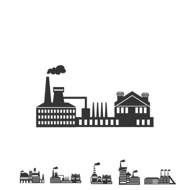 Fabrika ikonu fabrika vektör çizimi tasarımı
