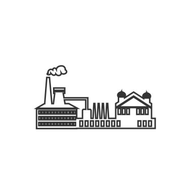 Fabrika ikonu fabrika vektör çizimi tasarımı