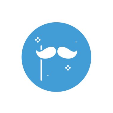 Bıyık partisi simgesi vektör illüstrasyon tasarımı