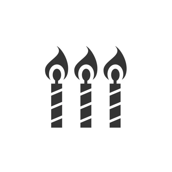 Candele Compleanno Icona Vettoriale Illustrazione Design — Vettoriale Stock