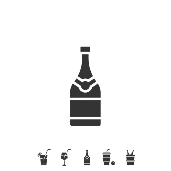 Botella Champán Icono Vector Ilustración Diseño — Vector de stock