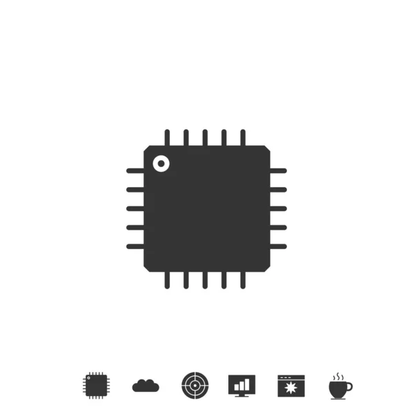 Mikro Chip Ikona Wektor Ilustracji Projektu — Wektor stockowy