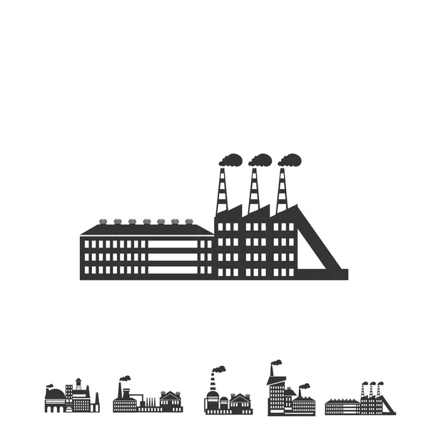 Fabryczna Ikona Produkcji Wektor Zakładu Projekt Ilustracji — Wektor stockowy