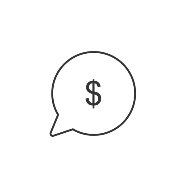 Dinheiro Conversa Ícone Vetor Ilustração Design — Vetor de Stock