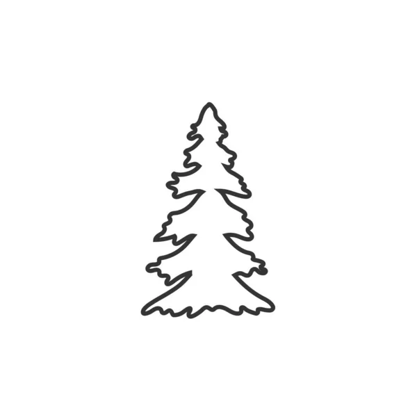Desenho Ilustração Vetor Ícone Árvore Pinho —  Vetores de Stock