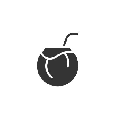 Hindistan cevizi içeceği ikon vektör çizimi tasarımı