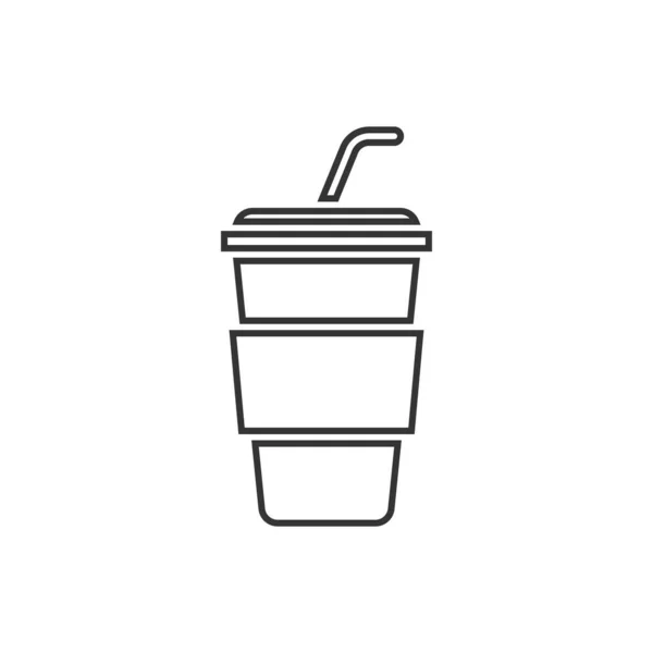 Кавова Пластикова Чашка Значок Векторний Дизайн Ілюстрації — стоковий вектор