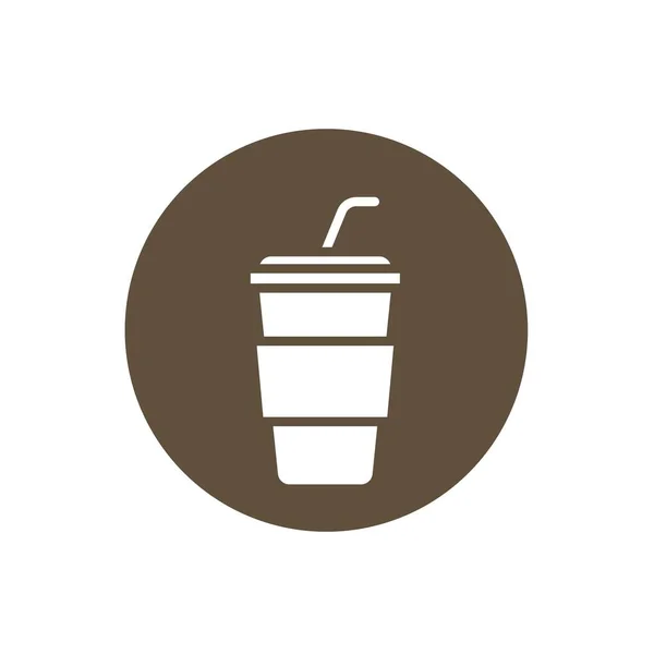 Koffie Plastic Beker Pictogram Vector Illustratie Ontwerp — Stockvector