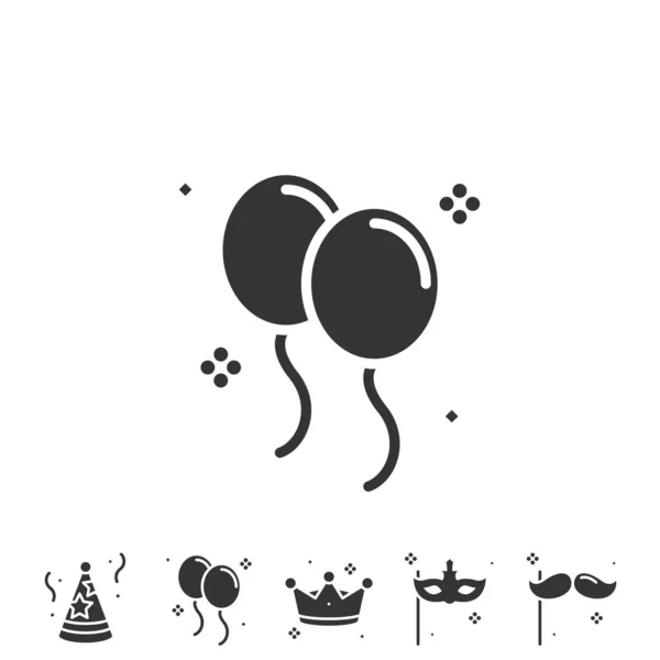 Ballons Fête Icône Vecteur Illustration Conception — Image vectorielle