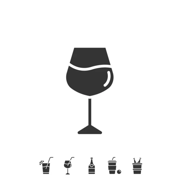 ワイングラスアイコンベクトルイラストデザイン — ストックベクタ