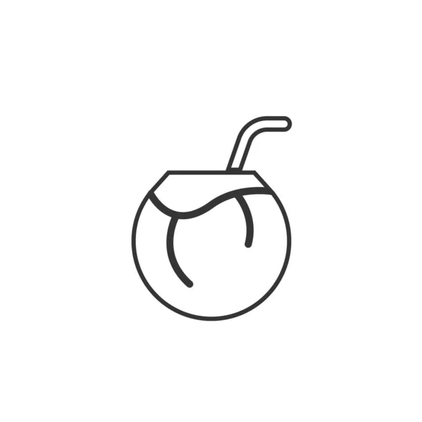 Кокосовий Напій Ікона Векторні Ілюстрації Дизайн — стоковий вектор