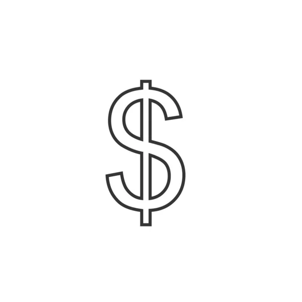 Dollar Signe Icône Vectoriel Illustration Design — Image vectorielle
