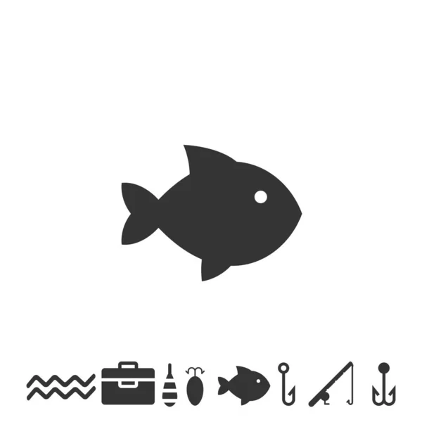 Design Für Fisch Icon Vektor Illustration — Stockvektor