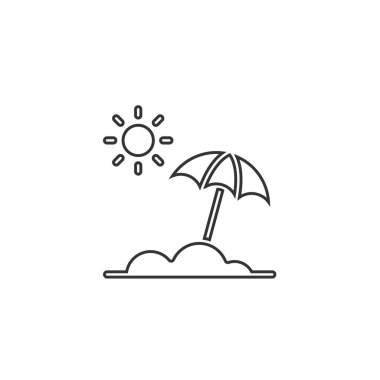 plaj şemsiyesi ikonu vektör çizimi