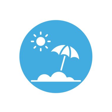 plaj şemsiyesi ikonu vektör çizimi