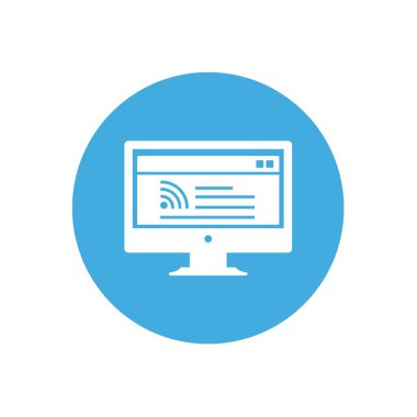 Wi-Fi ikon vektör illüstrasyon tasarımına bağlı bilgisayar